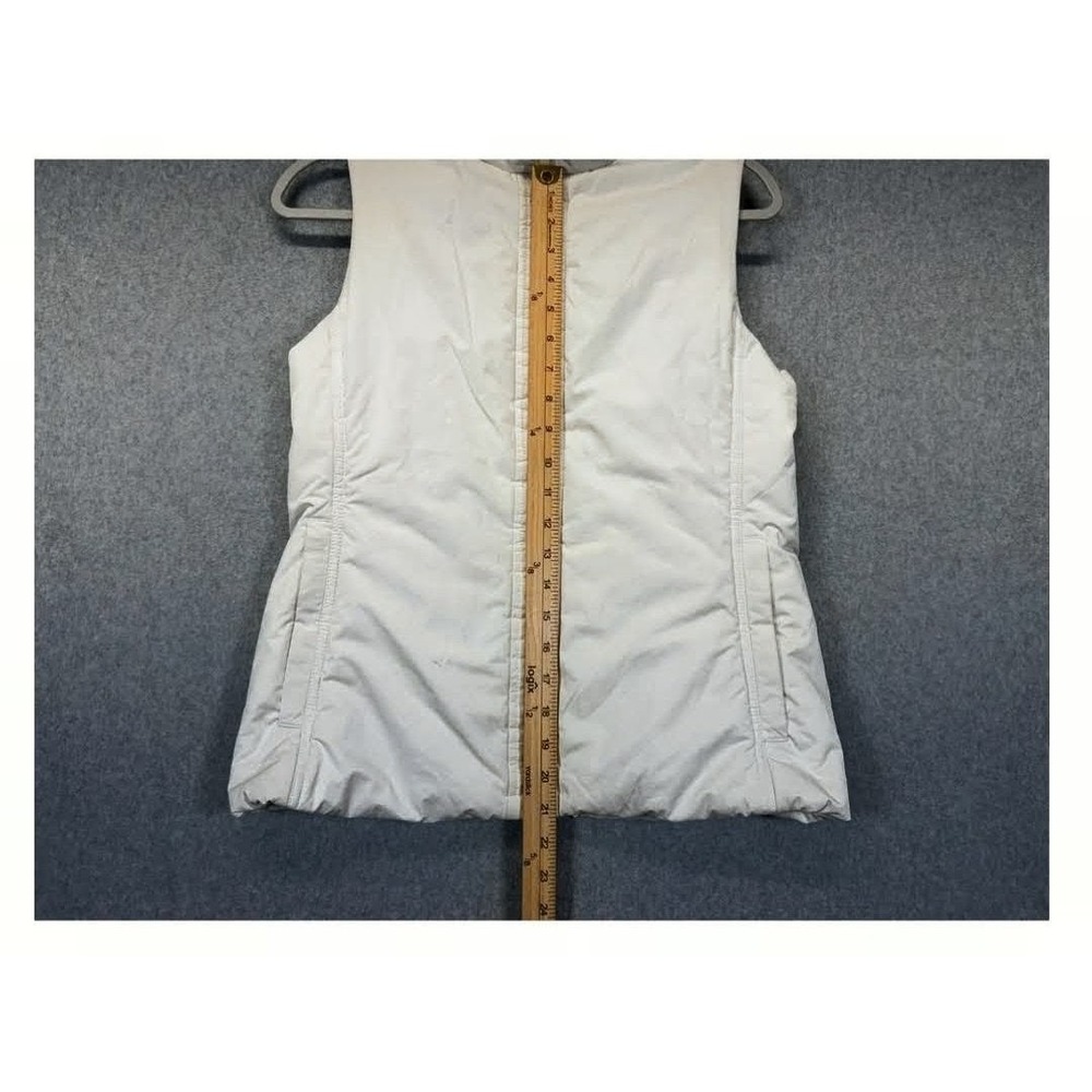 Banana Republic Womens Cream Puffer Vest Sherpa Collar Back Cinch Small - Picture 8 of 10